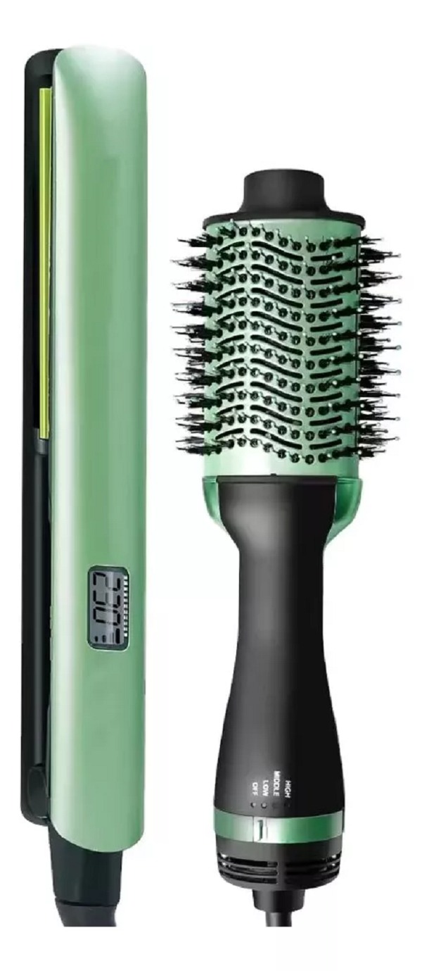 Combo Plancha Cepillo Secador Aguacate